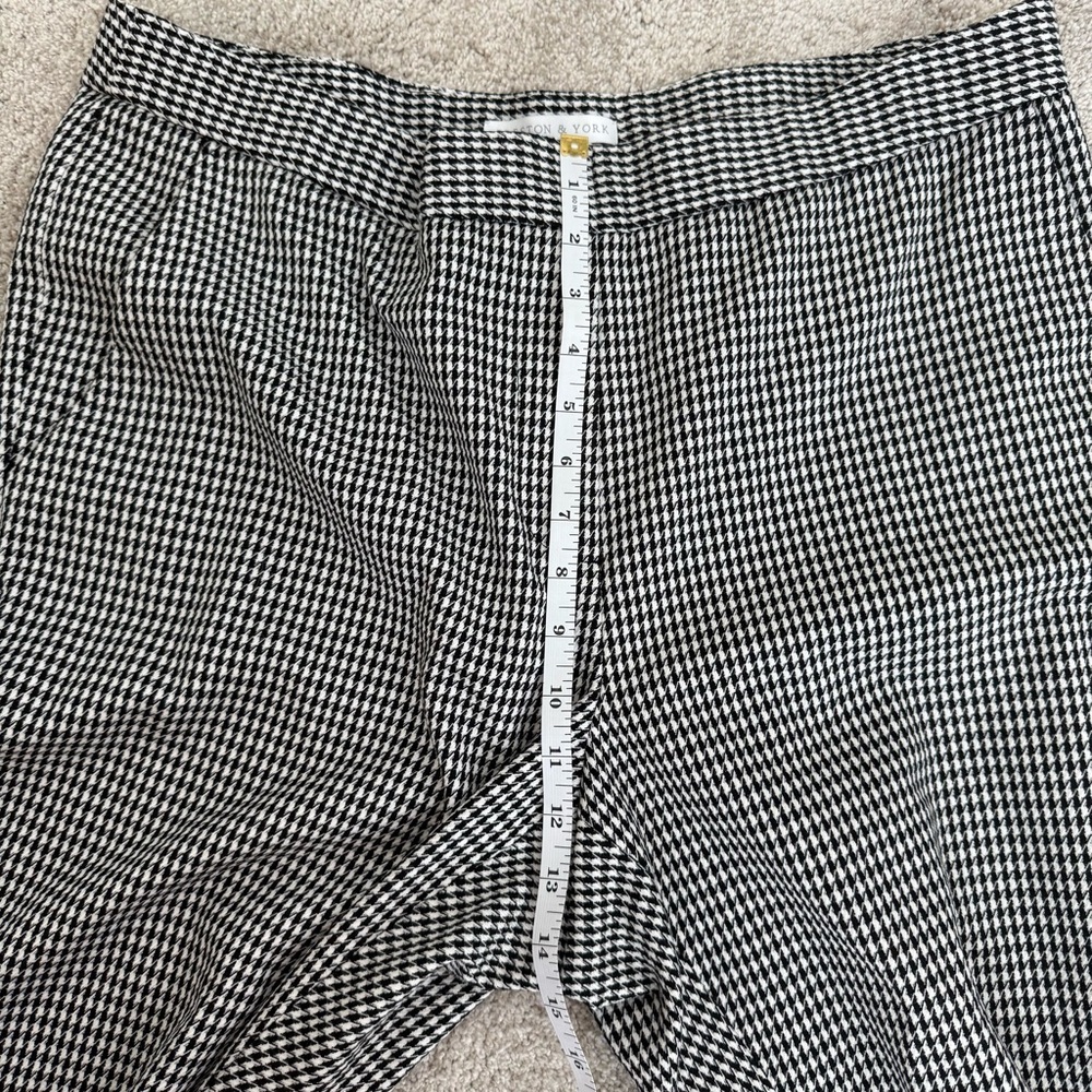 Preston & York Pants Women 16 Casual Pockets Houndstooth Pattern Black White - Picture 9 of 10